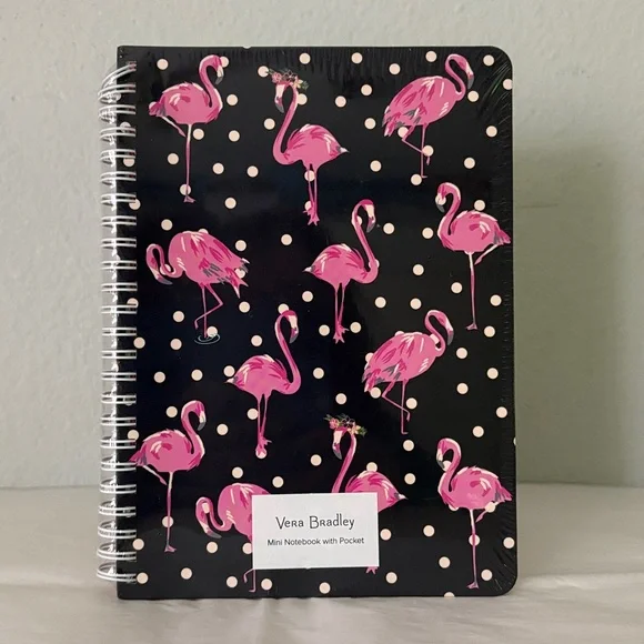 🦩Vera Bradley Pink Flamingo Spiral Notebook with pocket 🦩 NWT 🦩